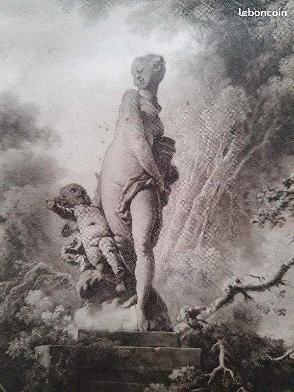 Deux élégants petits cadres avec des impressions anciennes reprenant deux célèbres tableaux de Frago (image 5)