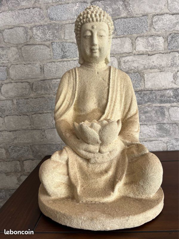 Statue Bouddha plâtre sablé 40cm (image 1)