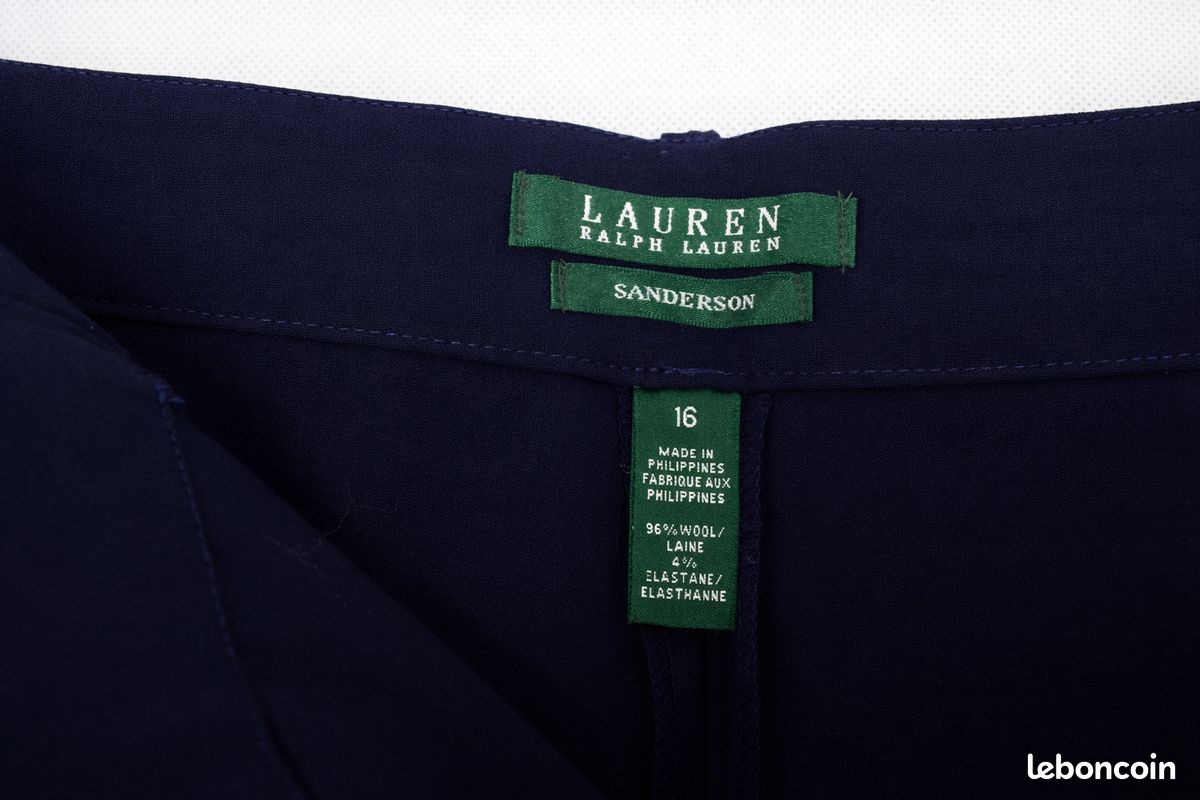 Pantalon à pont en velours coupe flare Bleu