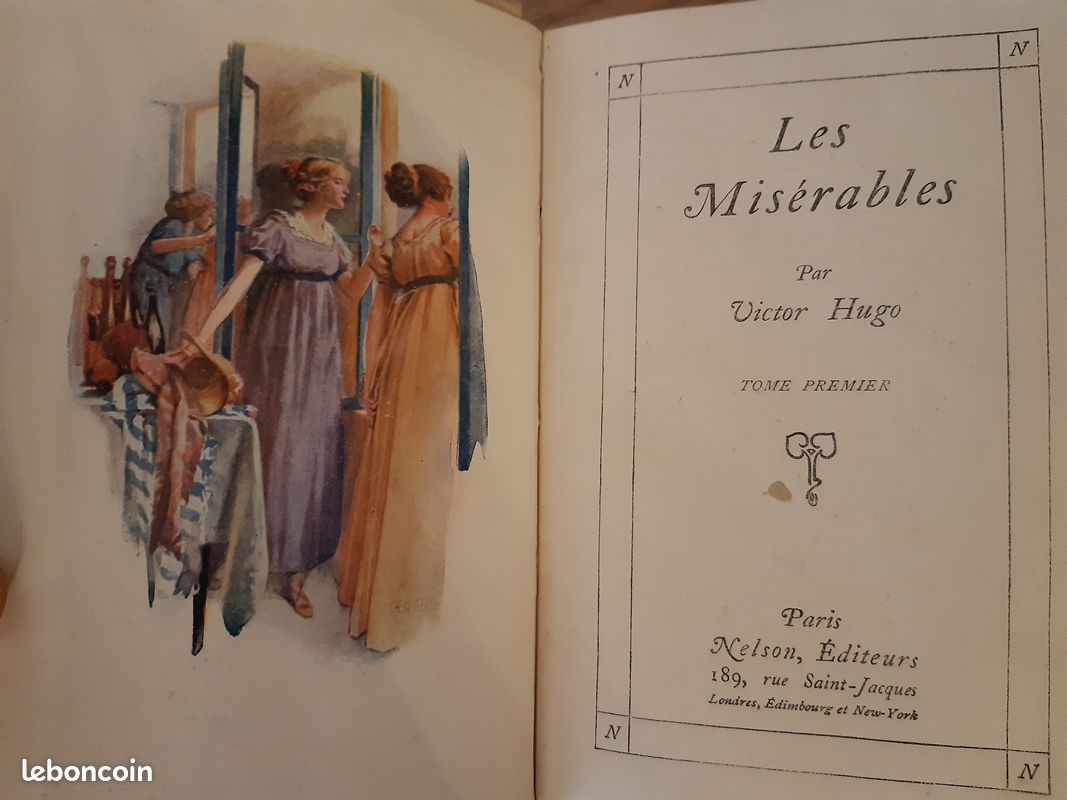 Les Misérables - Victor Hugo - 4 tomes Edition Nelson - Gravures (image 9)