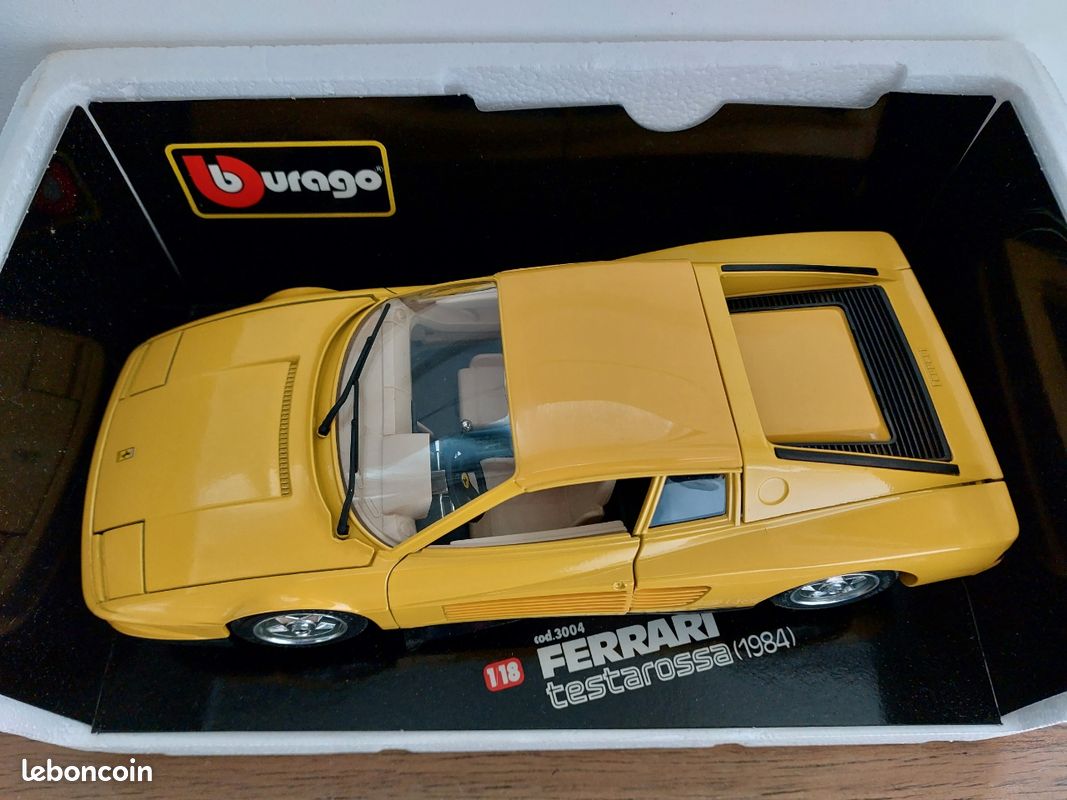 Ferrari Testarossa 1:43 Burago Jaune - Modèle 1984, Miniature Vintage, Occasion