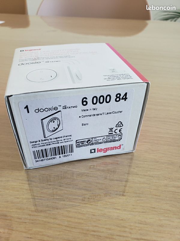 Legrand - 600084L - Commande Sans Fil Et Sans Pile Lever Coucher Dooxie With Netatmo Blanc 00001201796
