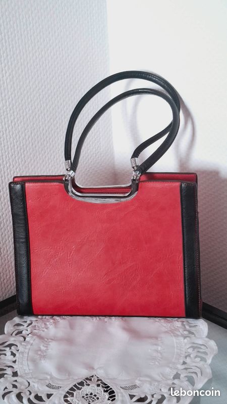 Sac femme bordeaux/ noir (image 1)