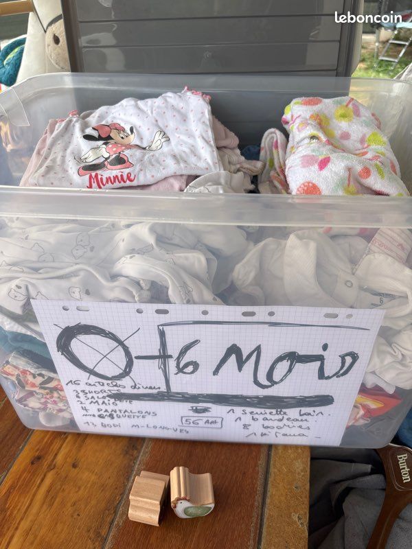 Boîte de vêtement taille 6 mois fille été (image 1)