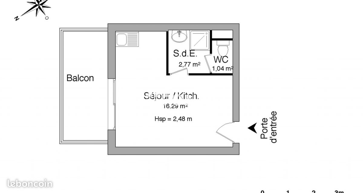 Appartement 1 pièce 20 m² · à La Rochelle · 20 m² · 519 €/mois