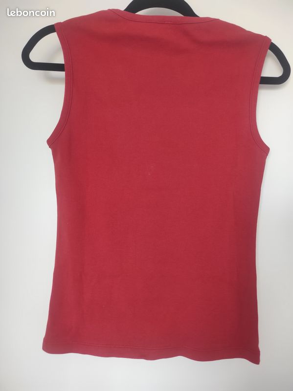 Débardeur Rouge Femme Taille 38 (M) - Coton - Occasion Comme Neuf - Marque 3 Suisses