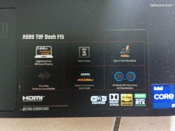 PC portable Asus modele TUF51TZ RTX 3050 à réparer 3