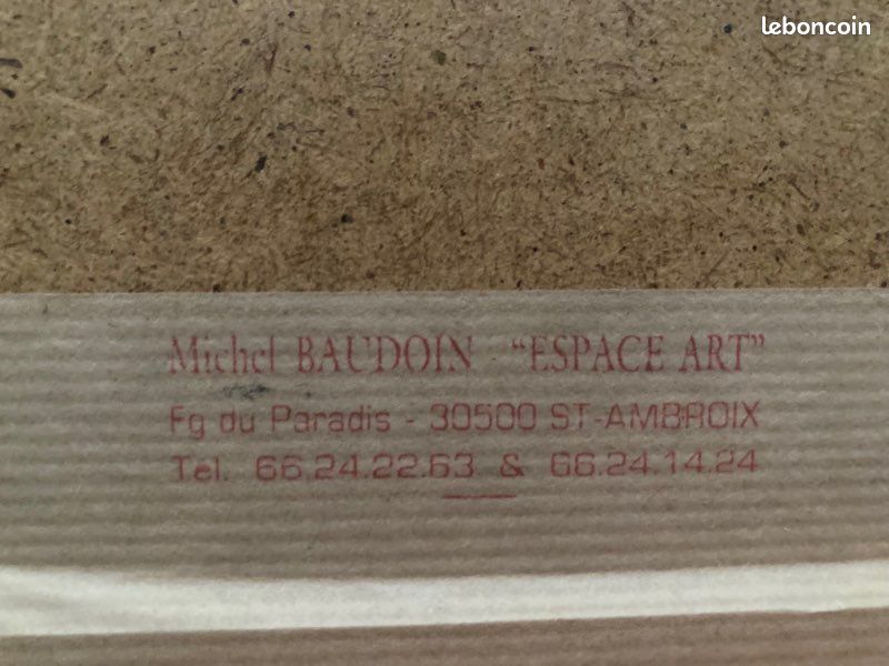 Superbe tableau paysage technique mixte signé VERDIER 85 , cachet Michel Baudouin st ambroix (image 7)