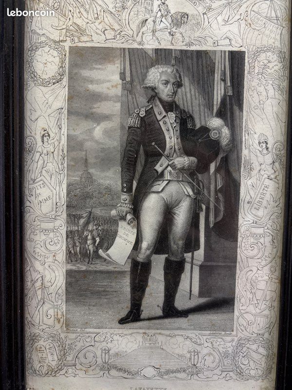 Gravure ancienne représentant « Lafayette » (image 2)