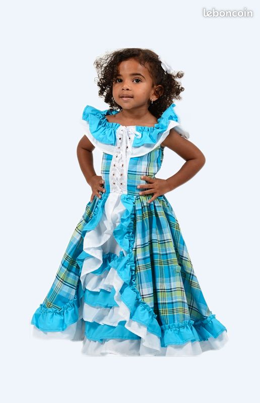 Robe Madras bleu Dody 10 12 ans Vêtements