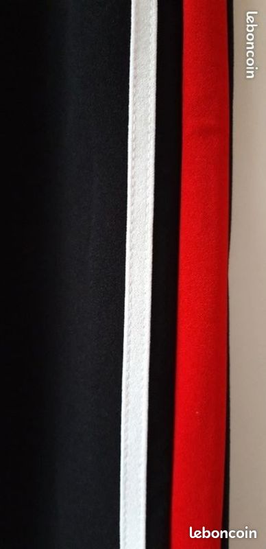 Pantalon jeggings noir bande rouge Mim (image 3)