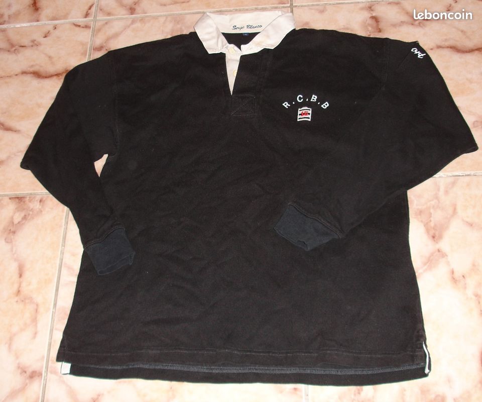 Polo homme noir manches t M sergio blanco rugby neuf Vêtements