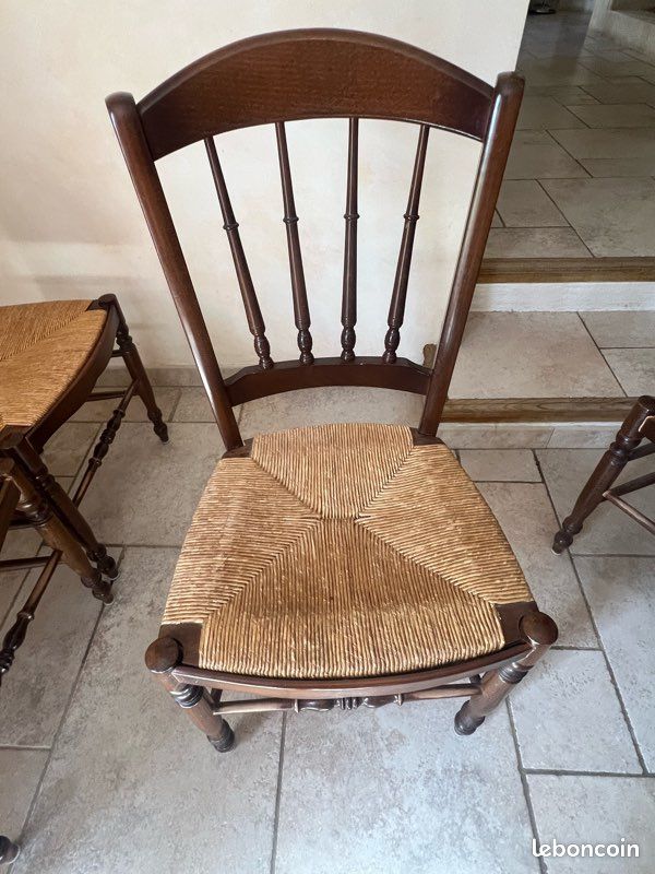 Chaises bois et paille (image 5)