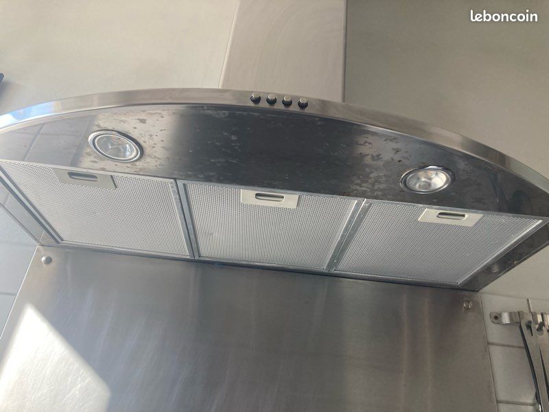 Hotte inox + crédence inox 90cm (image 3)