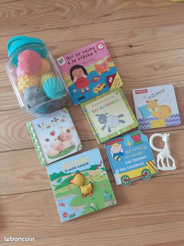 Lot de balles d'activités + livres bébé (image 1)