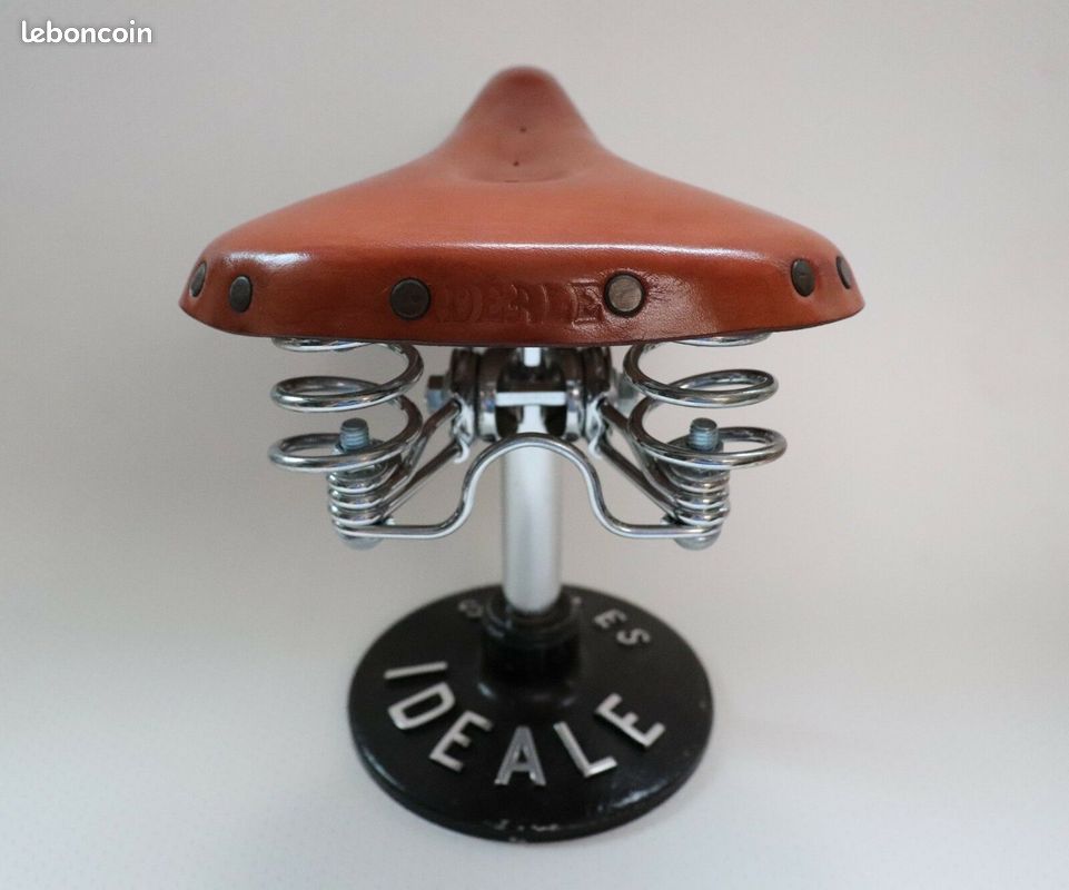 Selle Vélo Cuir Idéale - Cyclo-Touriste TB N°75 - 24x20cm - France - Occasion