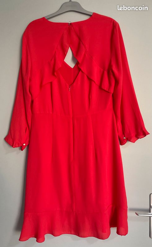 Robe cérémonie corail avec boutons strass Motivi L (image 4)