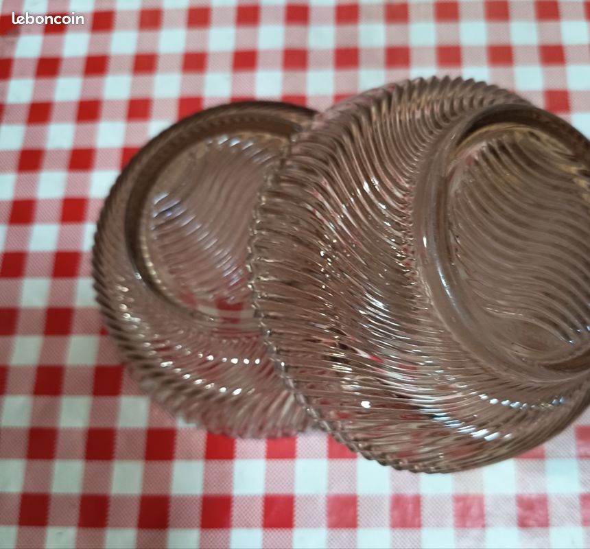 Lot de 6 coupelles. VINTAGE. VERRE ambré, torsadé. VEROPA (image 3)