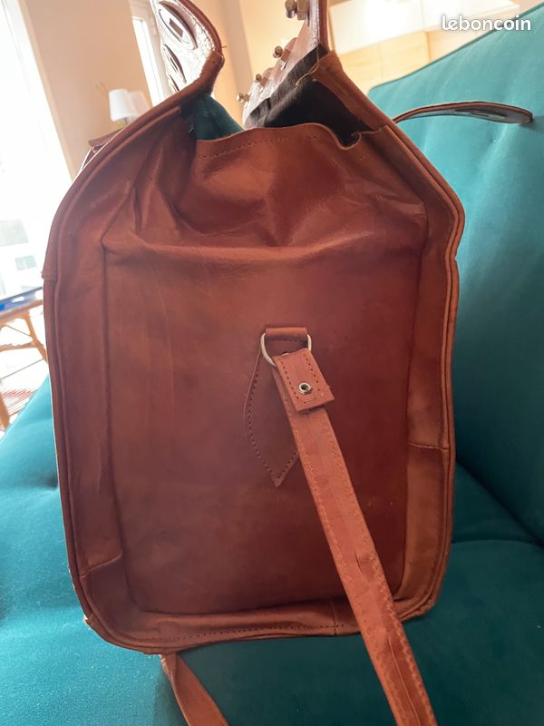 Sac de voyage cuir doublé tissu (image 6)