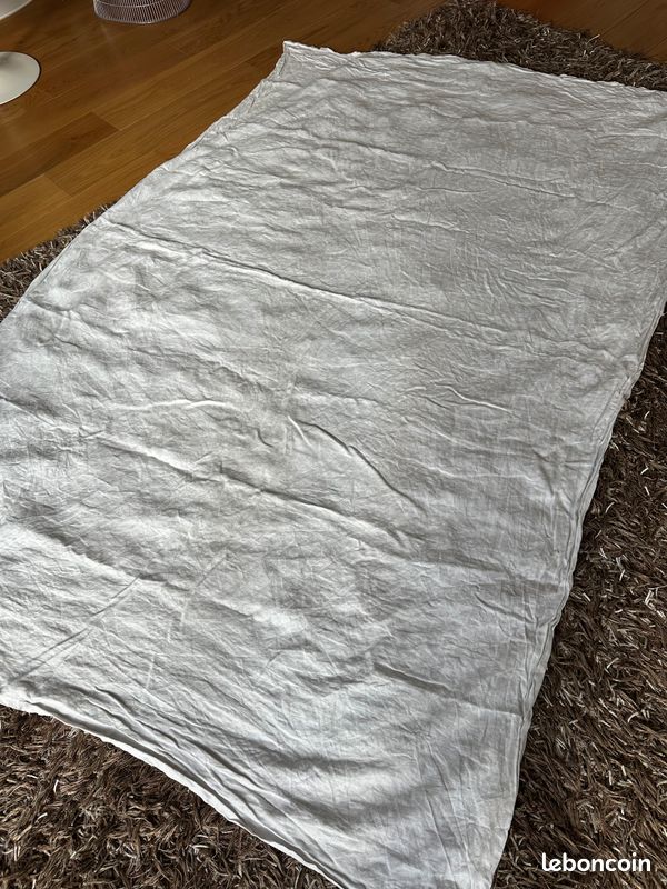 Nappe blanche vintage en coton 150x230 très bon état (image 1)