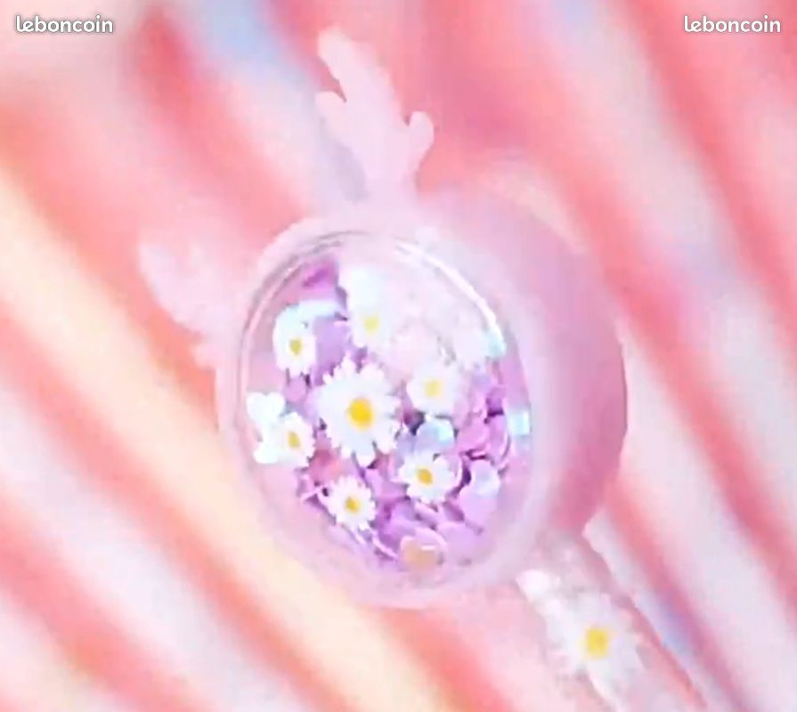 3 Stylos gel avec décor fleurs, animaux, paillettes, souvenir fête anniversaire enfants, fête fin d'année, neufs, 1/p (image 2)