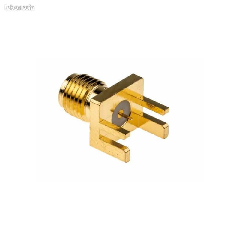 Lot 10 Connecteurs SMA Femelle PCB – Embase Laiton Doré 50 Ohm, Pour Modules Sans Fil, Antennes RF 0-6 GHz