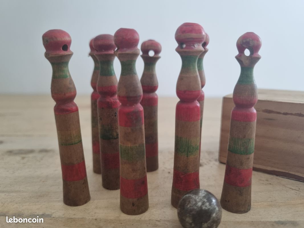 Ancien mini jeux de quilles en bois - L’Atelier de Noé
