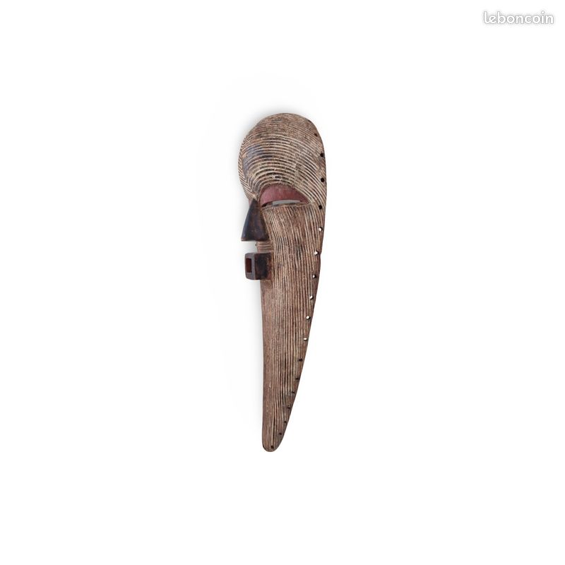 Long masque africain Songye Kifwebe H 66 cm RDC Congo art Africain Art tribal Ethnique Masque vintage en bois fabriqué à la main Sculpture africaine (image 4)