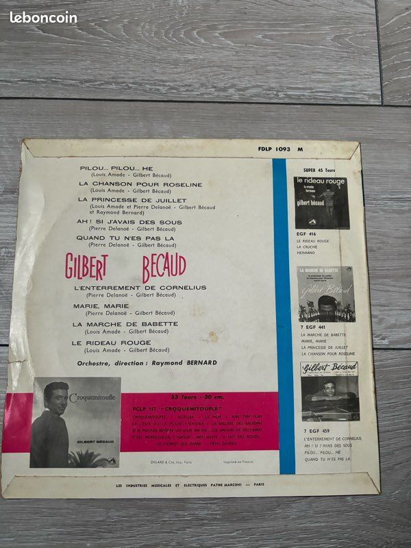 Vinyle Gilbert Becaud (image 2)