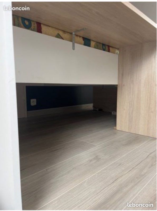 Lit 1 place + matelas avec bureau intégrée et rangement (image 1)