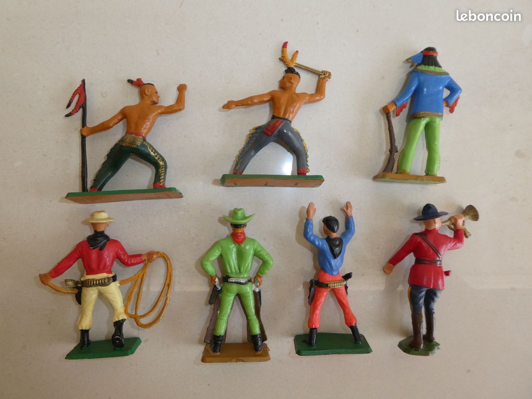 SOLDATS STARLUX LES INDIENS 1953 – Cavalier Fusil En L’Air 54mm – Figurine Vintage Far West