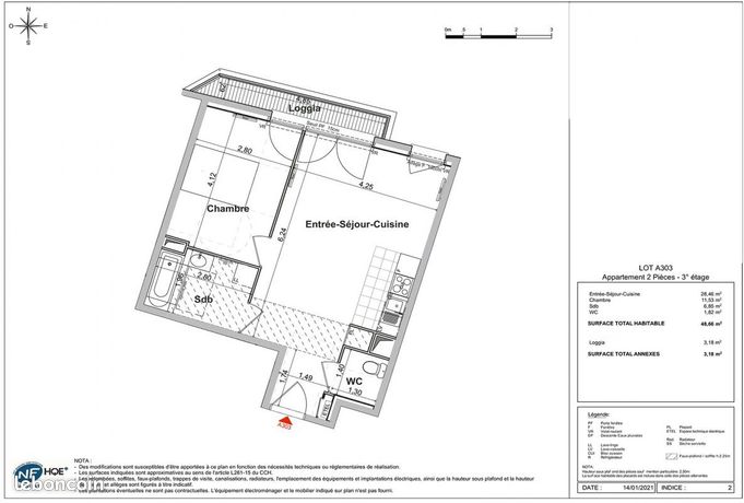 Appartement a louer noisy-le-sec - 2 pièce(s) - 48 m2 - Surfyn