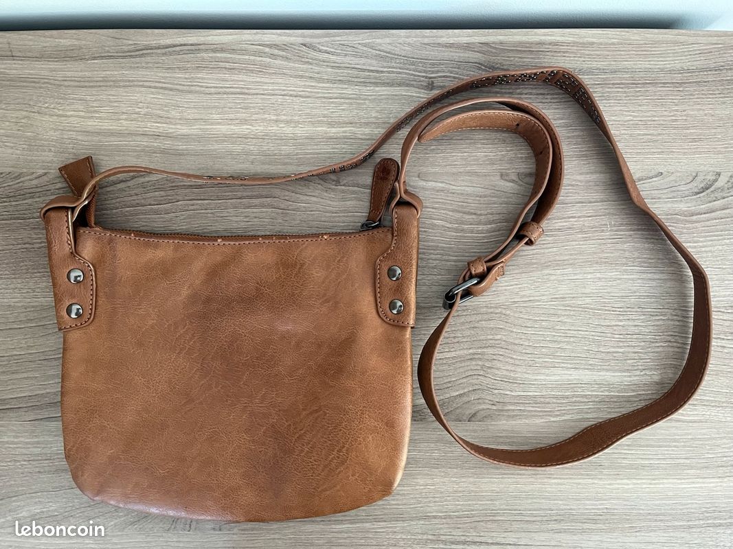 Sac à main bandoulière camel Le Temps des Cerises Accessoires