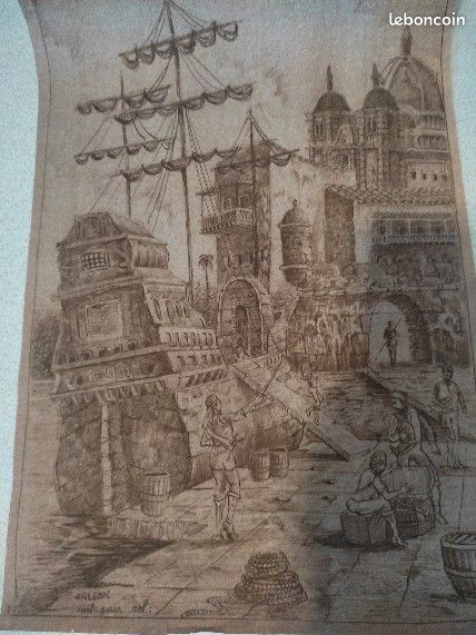Lithographie Galeon prise de Carthagène en Amérique 1697 (image 5)
