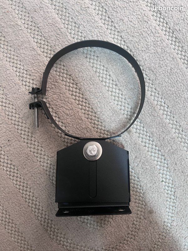 Collier Mural Plat Réglable - Ø80/125mm Noir mat pour conduit de cheminée concentrique (image 1)