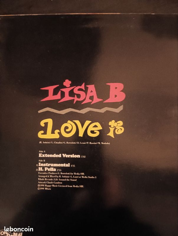 Lisa B - Love Is ❤️. Maxi 45 tours VG+/VG (image 5)
