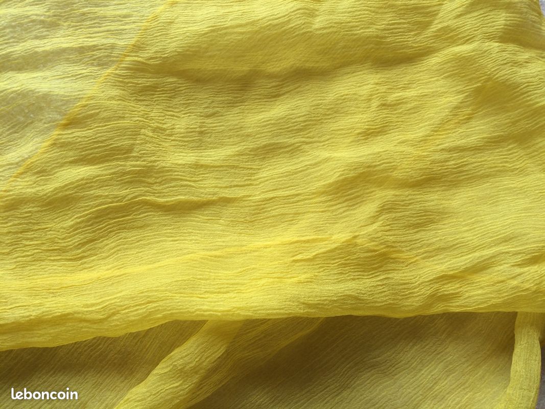 Foulard crépon neuf jaune soleil/djmark (image 2)