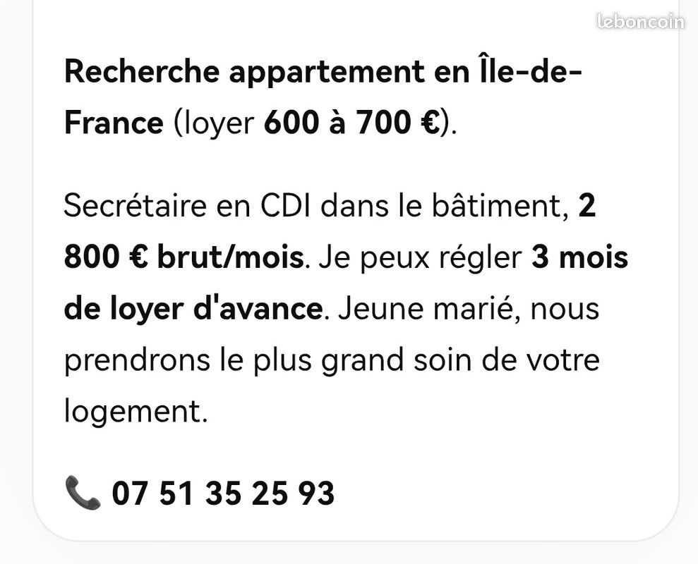Appartement 2 pièces 35 m² · à Paris · 35 m² · 650 €