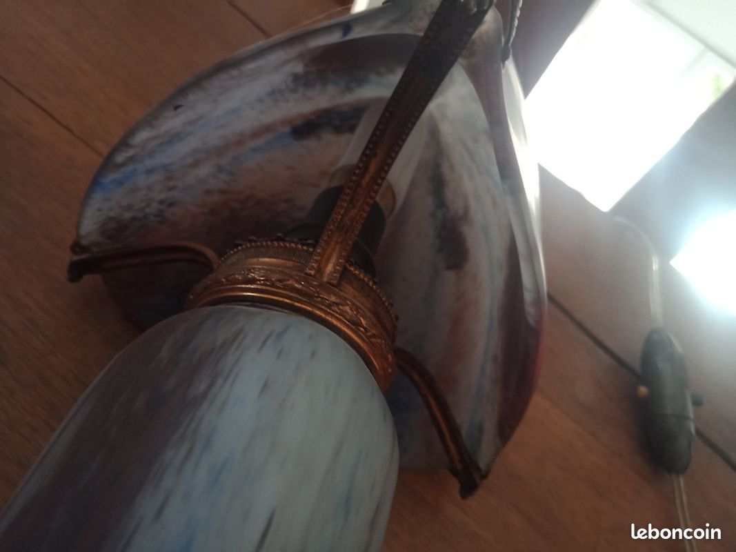 Lampe verre souffle annees 30 (image 4)