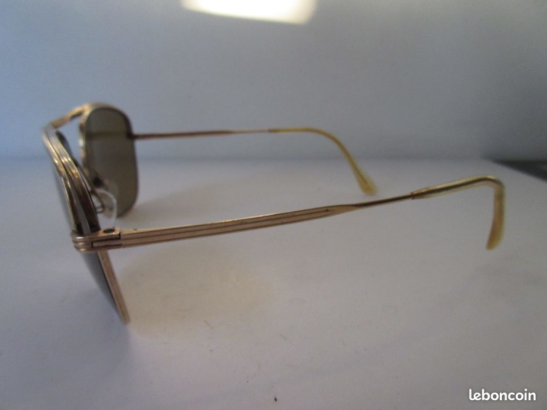 Lunettes soleil Navigateur années 50 : " laminé or " (image 2)
