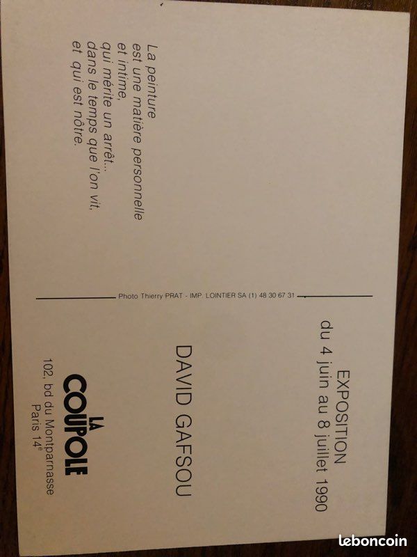 2 Cartons Exposition DAVID GAFSOU vintage (image 2)