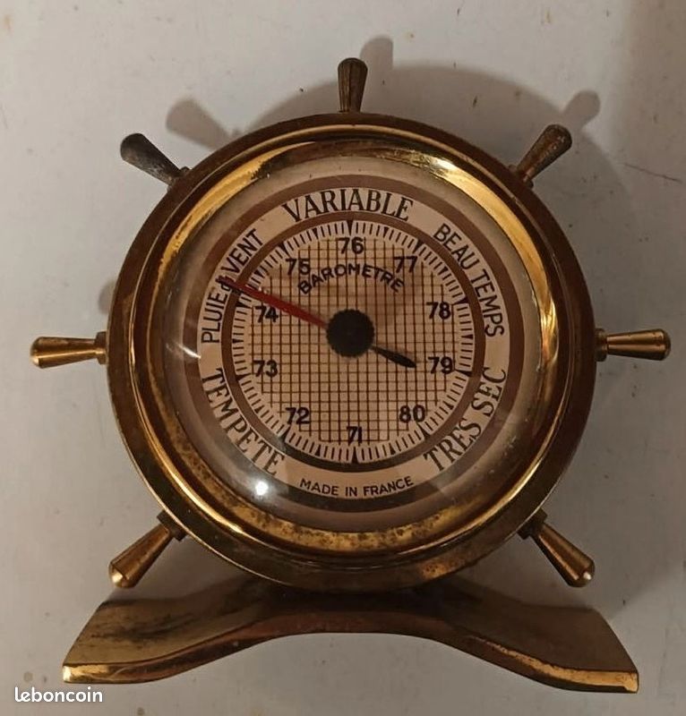 NKlaus Baromètre En Laiton Nautique Rétro 14,5 X 10 X 4,2 Cm - Décoration Maritime