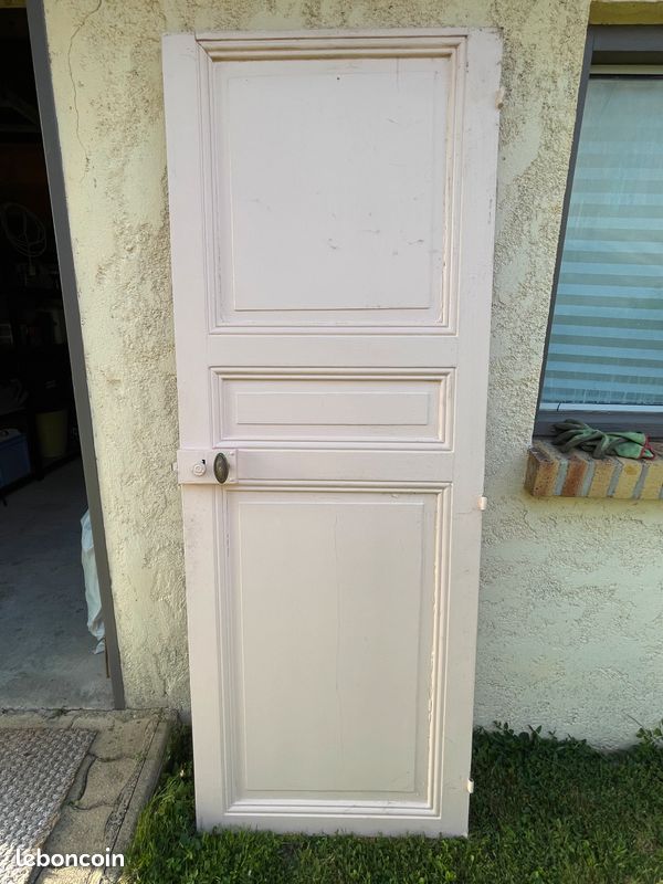 Porte d'intérieur ancienne en bois massif (image 4)