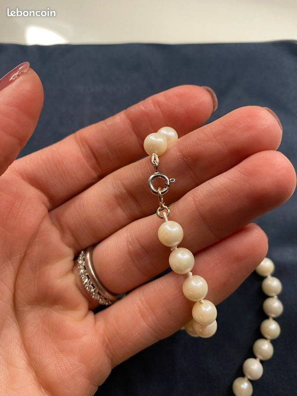 Collier ras-du-cou perles blanches nacrées – style Akoya japonais - Montres & Bijoux