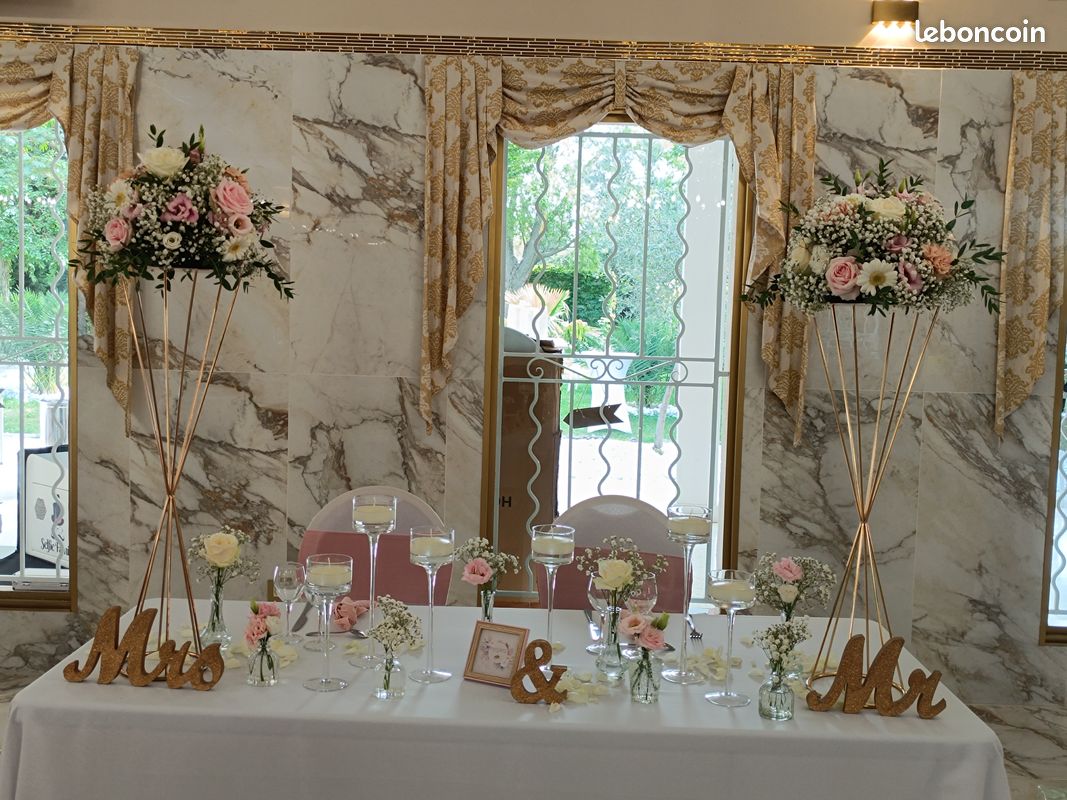 Centre de table diabolo rose gold