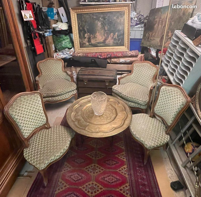 Ensemble de 4 sublimes bergères en velours vintage (image 1)
