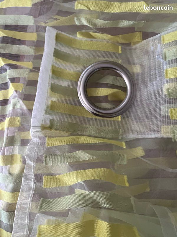 Rideaux vintage jaune et vert transparent La maison colorée (image 5)
