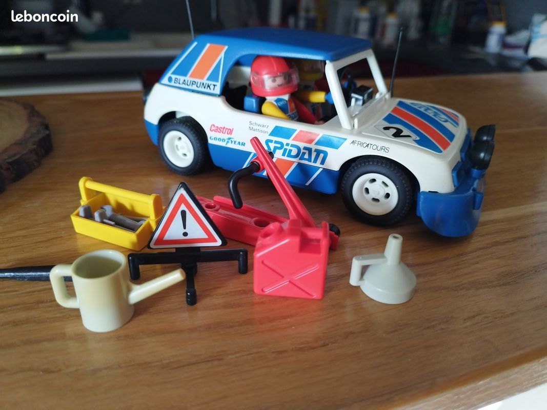Lot De 2 Voitures Rallye Playmobil Vintage 3524 – Avec Accessoires Texaco