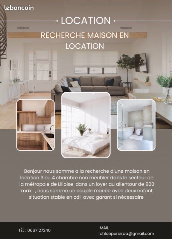 Maison 4 pièces 90 m² · à Lille · 90 m² · 900 €/mois