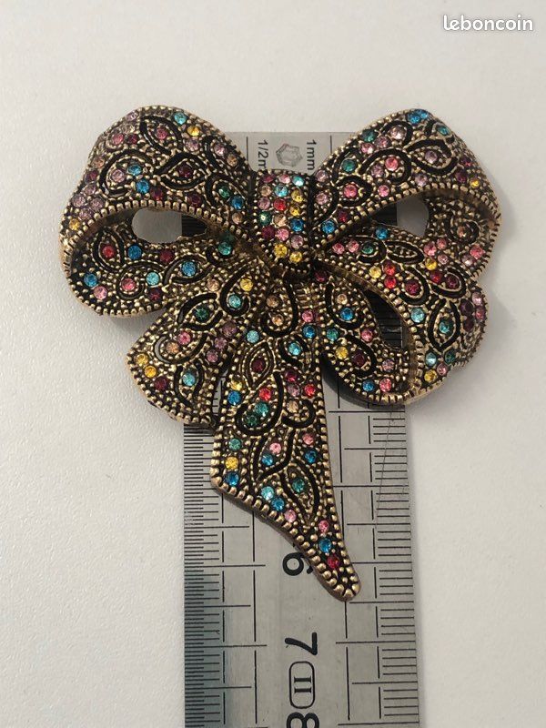 Broche Nœud En Argent 925 Avec Améthyste - Bijou Vintage élégant | Occasion
